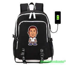 Load image into Gallery viewer, Footballs Player Cartoon Backpacks Multifunction USB Charging Backpack School Bags